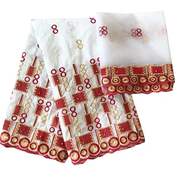 

White Bazin Lace Fabric Embroidered 2 yards Bridal Tulle Mesh French Lace High Quality Cotton Getzner brocade Bazin fabric BL287