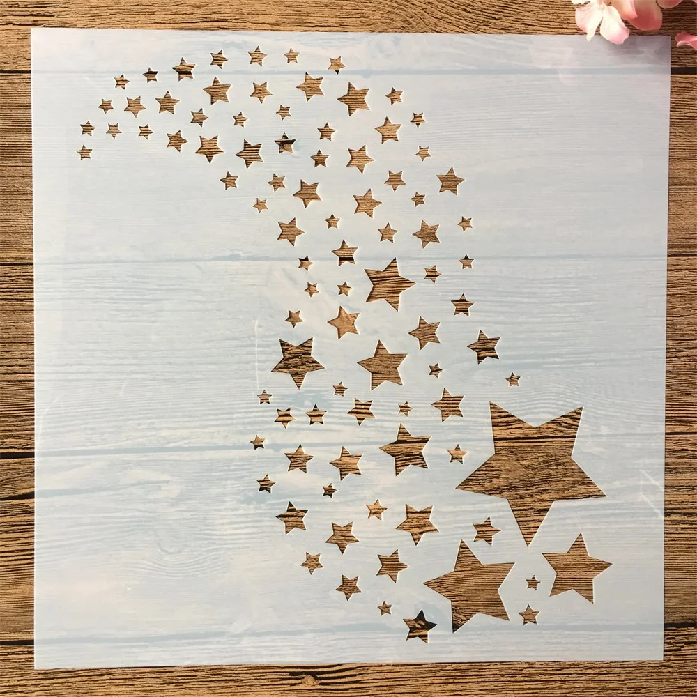 

30*30cm Stars Waterfall DIY Layering Stencils Painting Scrapbook Coloring Embossing Album Decorative Template