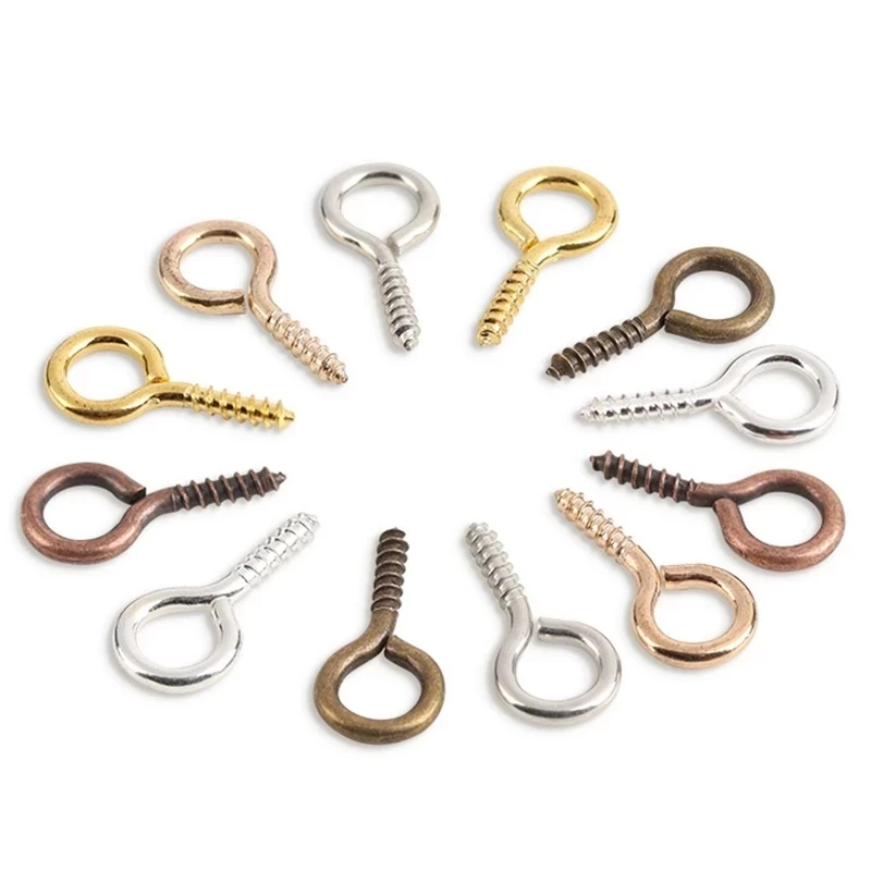 100pcs/lot Assortment Kits Diy Small Tiny Iron Screw Eye Pin Eyelets Bail  Peg Threaded Iron Clasps Hooks Wall Hanger Tool - Hooks - AliExpress