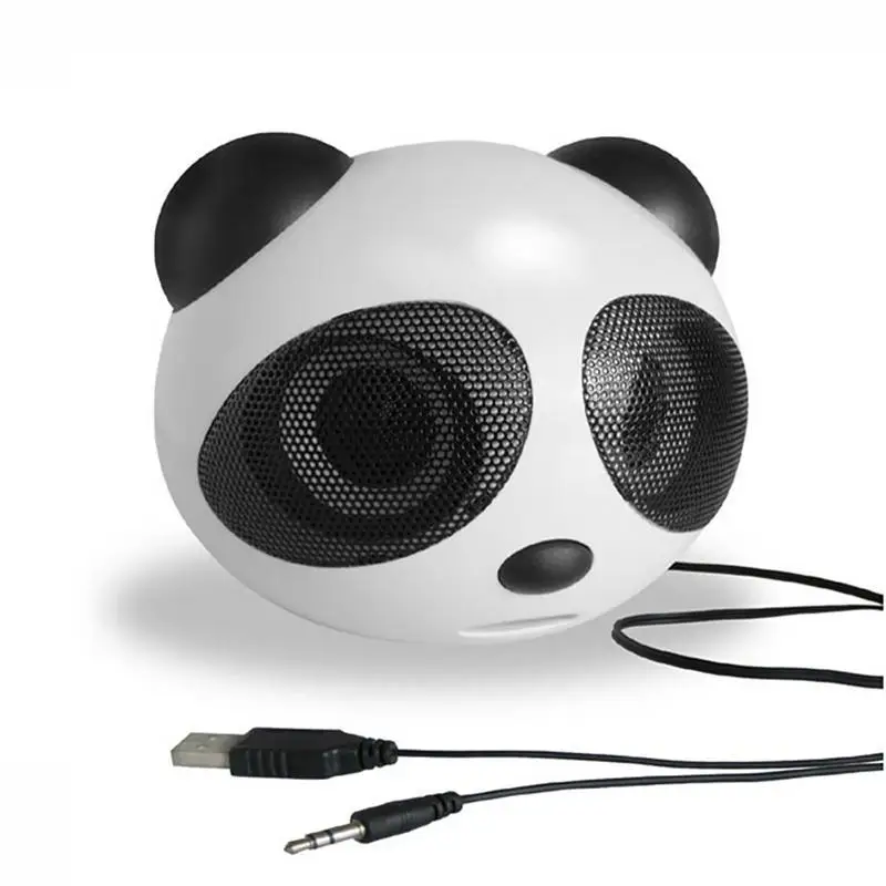 

Mini Computer USB Speaker Portable Compact Stereo with Subwoofer Sound Small Panda 3.5 Mm Audio Jack Laptop Speaker