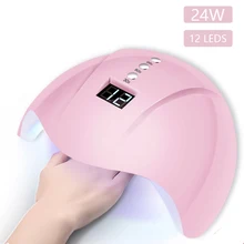 24W UV lampe à LED Sèche-ongles Pour Tous Les Types Gel USB 12Led Lampe UV Pour Ongles Machine Lampe À Polymériser Avec Minuterie 30 s/60/99 s Outil D'art des Ongles(China)