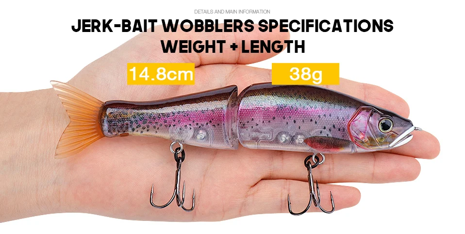 VTAVTA Sinking Wobbler Fishing Lure 14.8cm 38g Jointed Isca Artificial Baits Wobblers For Pike Crankbaits Fishing Tackle 2020 08