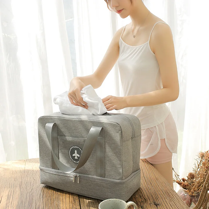 Luggage Dry Wet Separation Storage Bag Luggage Organizer Packing Travel Duffle with Shoes Bag Mesh Cosmetic Organiser