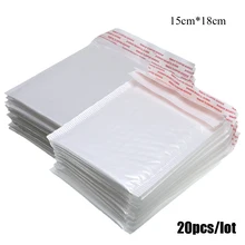 

20 pcs/lot 15*18cm White Bag Foam Envelope Foam Foil Office Packaging Envelope Moistureproof Vibration With Bubble Mailing Bag