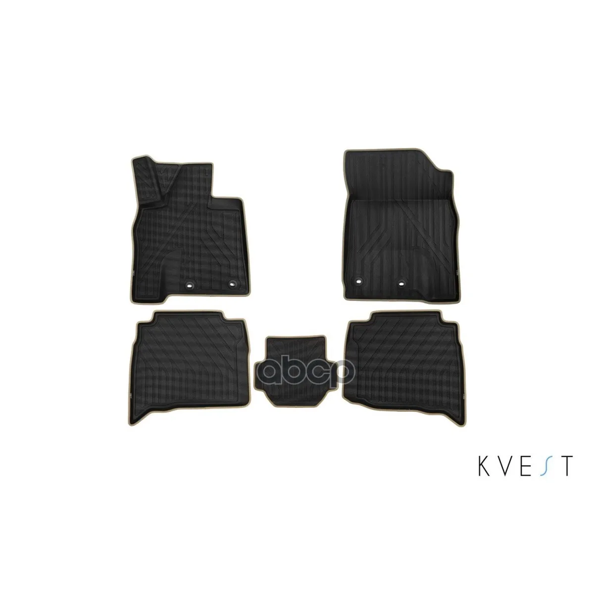 Коврики Kvest 3d В Салон Toyota Lc 200,-, 5 Шт.(Полистар, Черный, Бежевый) KVEST арт. KVESTTYT00001K2