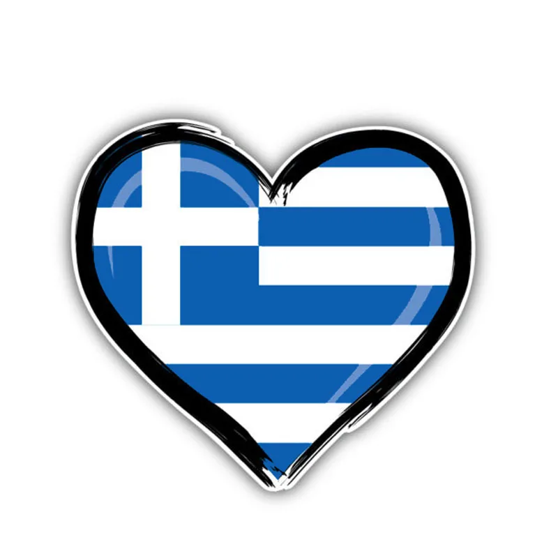 

creative car sticker 13CM*12CM Greece Flag Grunge Heart Window Car Sticker PVC Decal