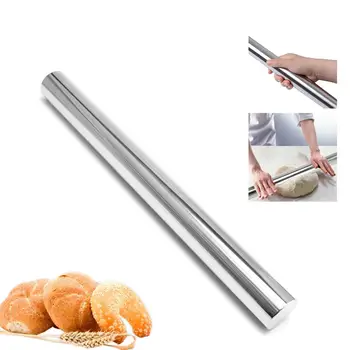 

Stainless Steel Rolling Pin Non-stick Pastry Dough Roller Bake Pizza Noodles Cookie Making Baking Tools Kitchen Accessorie D1