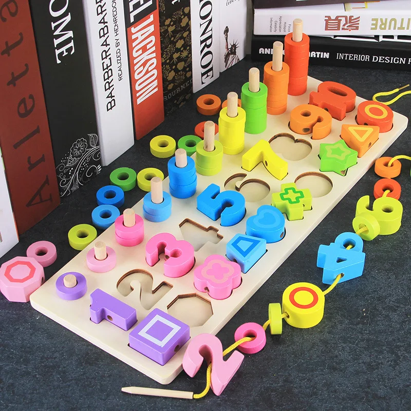 

Shape Understanding with Numbers Building Blocks Children Beaded Bracelet Educational Force Toy Aged 1-2 Years GIRL'S And BOY'S