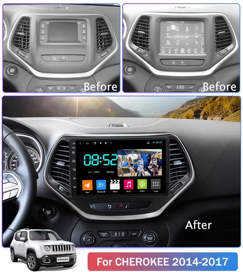 Android 8,1 автомобильный DVD 1din мультимедийная система Navi для Jeep Cherokee- Автомобильный gps навигатор стерео головное устройство BT SWC wifi