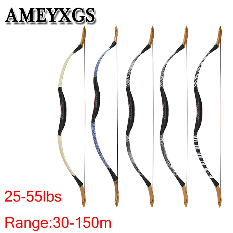 

1pc Archery Recurve Bow 54inch Longbow 25-55lbs Traditional Bow Shooting Entertainment Outdoor Hunting Bow And Arrow Accessories