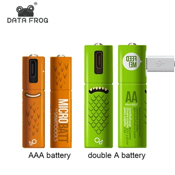 

DATA FROG 7-Battery Rechargeable Battery 1.2V 450mAh AAA Rechargeable USB Battery Ni-MH Batteries With Micro-USB Charging Cable