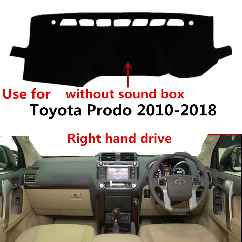 Taijs чехол для приборной панели автомобиля с правым приводом для Toyota Prado 2010- защитный коврик для приборной панели автомобиля из полиэфирного волокна для Prado