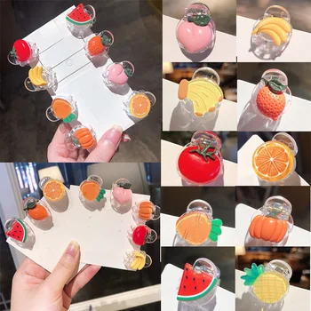 

1Pcs Cute Vegetables Fruits Hair Claw Mini Barrettes Transparent Hair Clips For Children Cute Kids Kawaii Hairpins Kids Gifts