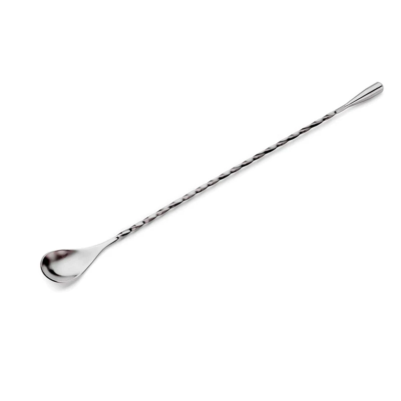 

31CM Stainless Steel Cocktail Coffee Spoon Teaspoons Durable Flatware Ice Cream Dessert Scoop Long Handle Stir Spoons