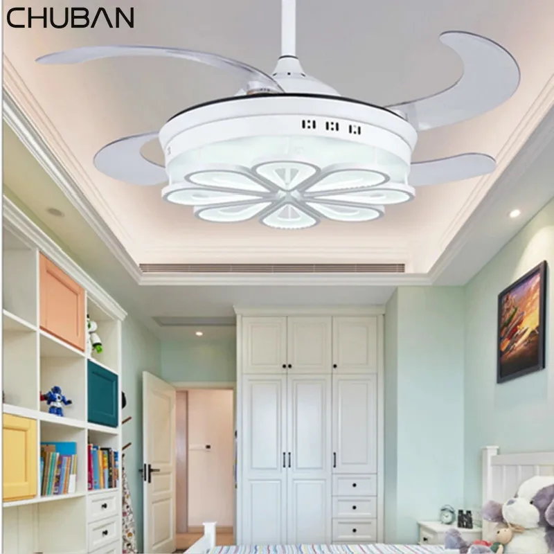 

High Quality Modern Led Ceiling Fan Lamp Light LED Invisible Ceiling Fans Light with Remote Control Ceiling Lamp DC85-265V Hot