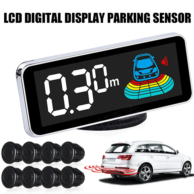 

Vehemo Parking Reversing Radar Voice + Buzzer Warning LED Security Car Reversing Radar LCD Digital Display Reverse