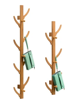 

Wall Hanging Coat Rack Wall Hanger Bedroom Hook Door Behind The Solid Wood Clothes Rack Floor Storage Finishing Storage
