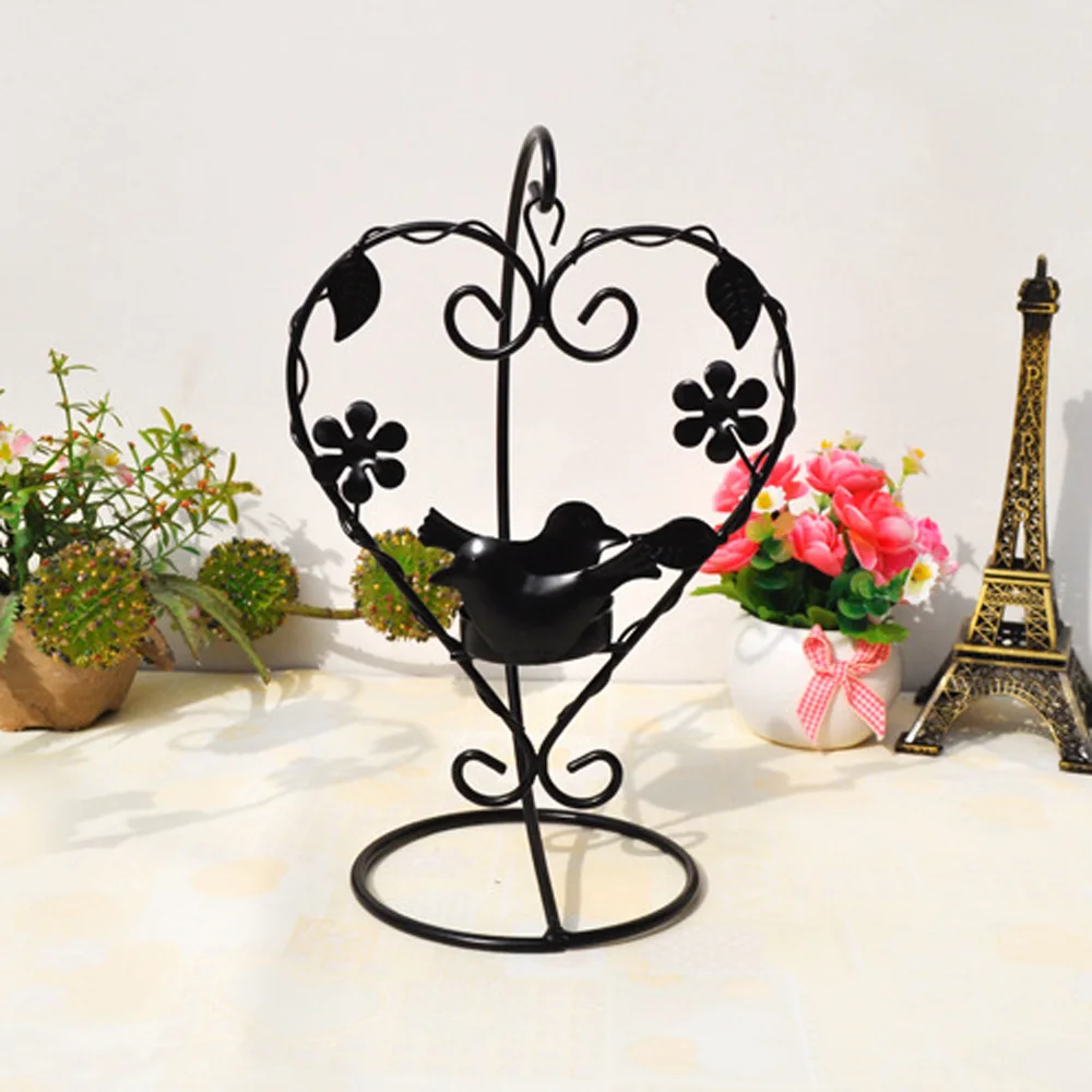 Полый подсвечник птичья клетка в форме сердца подсвечник ретро ремесло настольные декорации