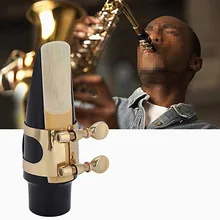 5 sztuk Sax ustnik zestaw saksofon altowy ustnik zestaw flet głowy, klip, karty czapka, trzciny, pad Instrument muzyczny narzędzie do wymiany(China)