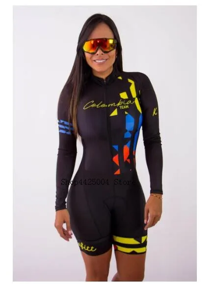 Kafitt long sleeve triathlon jumpsuit women clothes pro team cycling skinsuit bicycle bodysuits custom uniforme ciclismo