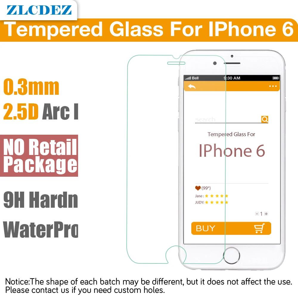 HD Прозрачная 2.5D тонкая пленка из закаленного стекла для iPhone 11 pro XS MAX XR XS X 8 7 6 plus 5 4s прозрачная защитная пленка для экрана 100 шт./партия