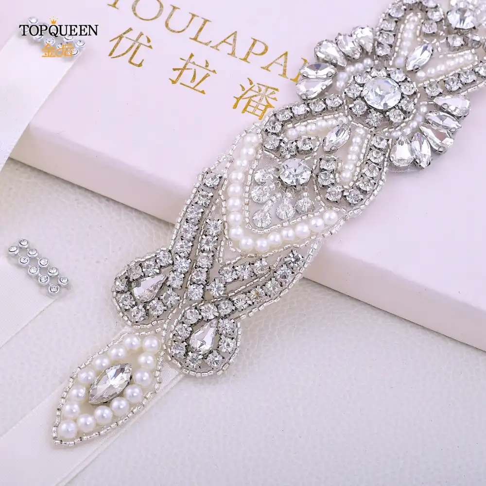 Bridal Sash Ladies Wedding Diamante Belt Pearls Flowers Waistband Satin Ribbon