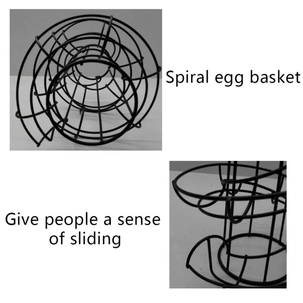Демонстрационная корзина для ресторана, железный арт, держатель для яиц, спиральный дизайн, портативная, экономия пространства, украшение, домашняя кухонная для хранения, стойка