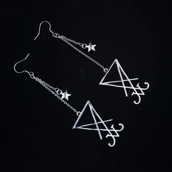 

Sigil Of Lucifer With Star Earrings Morning Star Symbol Lucifer Amulet Jewelry