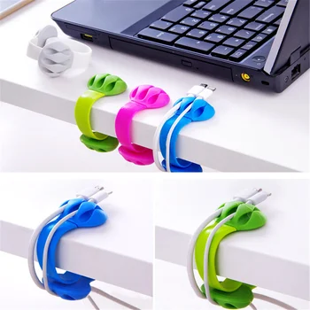 

Silicone Cable Winder Solid Color Office Organizer Stationery Wire USB Charging Data Line Wire Retention Cord Desk Set Supplies