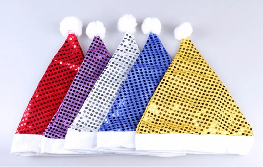 Christmas Ornaments Decoration Christmas Hats Giltter Hats Children Women Men Boys Girls Cap For Christmas Party Props Dropship