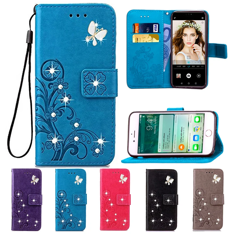 Кожаный чехол книжка для Huawei Y3 II Y336 Y360 Y3C Honor 7 Lite 9X Pro 7i Shot X Enjoy 6 6S Nova 5 5i 5T