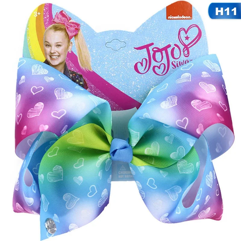 Новинка 8 дюймов JOJO SIWA большой бант для волос Радуга коробка Мода бант-узел шпильки подарок на день Святого Валентина