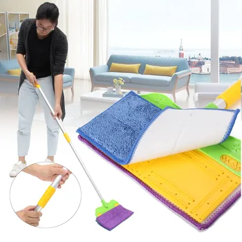 

Hand Free Self-Wringing Double Sided Lazy Mop 360 Rotation Microfibre Mop Cleaner Floor Cleaning Tools With 2 Cloth