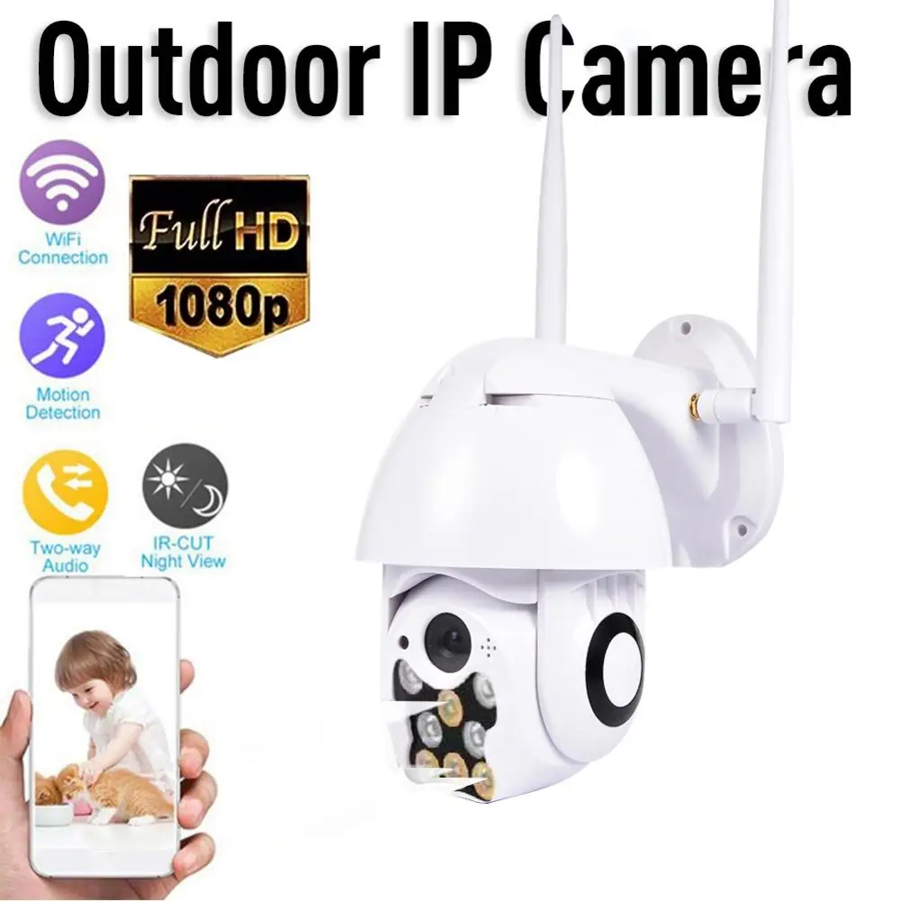 

HD 1080P PTZ IP Camera Mini WIFI Outdoor Home Security Wireless Waterproof Night Vision Full Color Motion Detection Hotspots Cam
