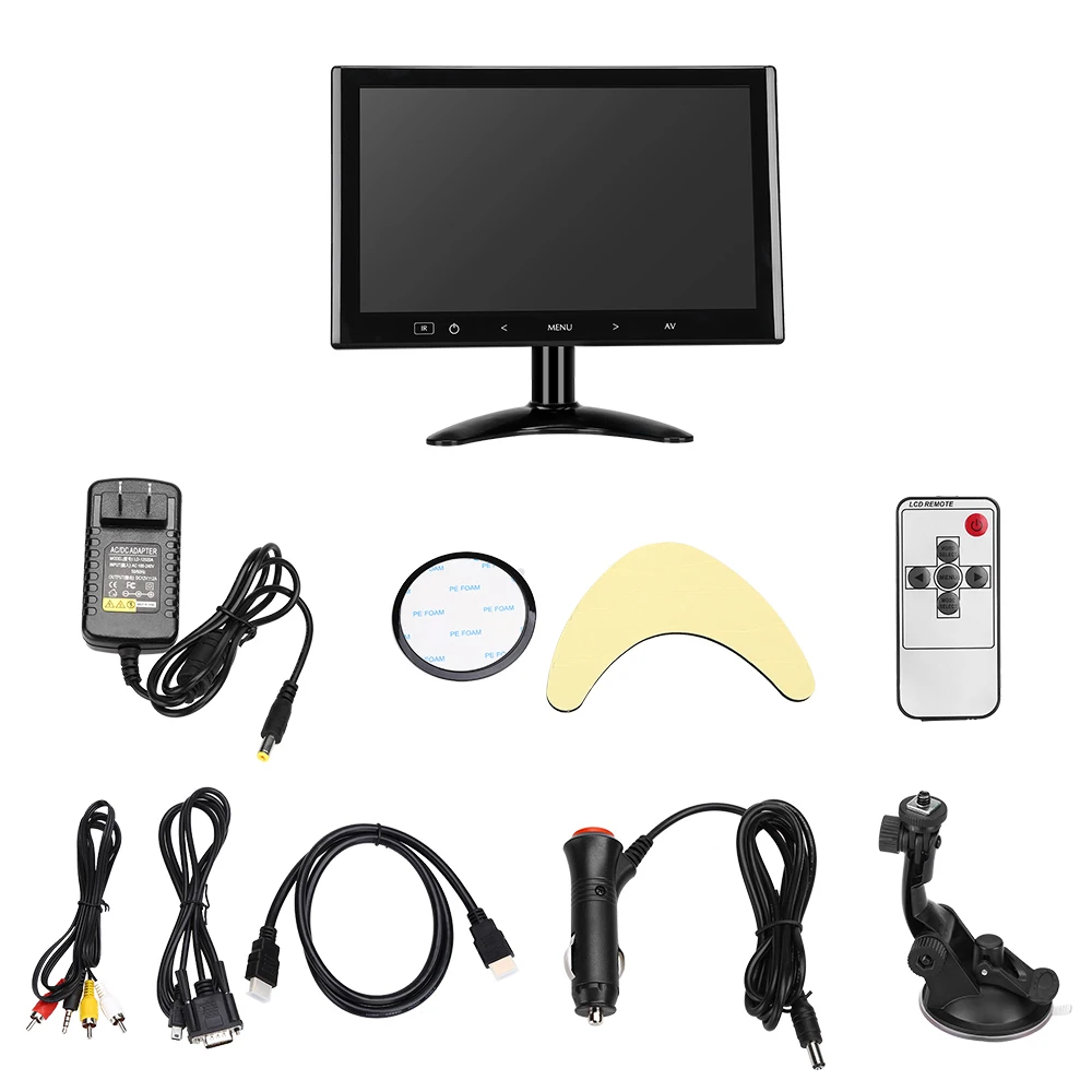 Eyoyo-EM10M 10 ġ HDMI  ̴ TV ǻ PC ÷, 1024x600 LCD ȭ VGA AV  ڵ ĸ麸 