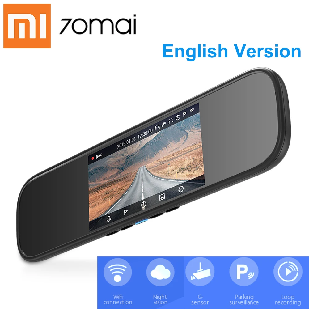

xiaomi 70mai Rearview Car DVR Smart WiFi Dash Cam 5'' Full HD 1600P Driving Recorder Night Vision WDR 24H Parking Monitor Camera