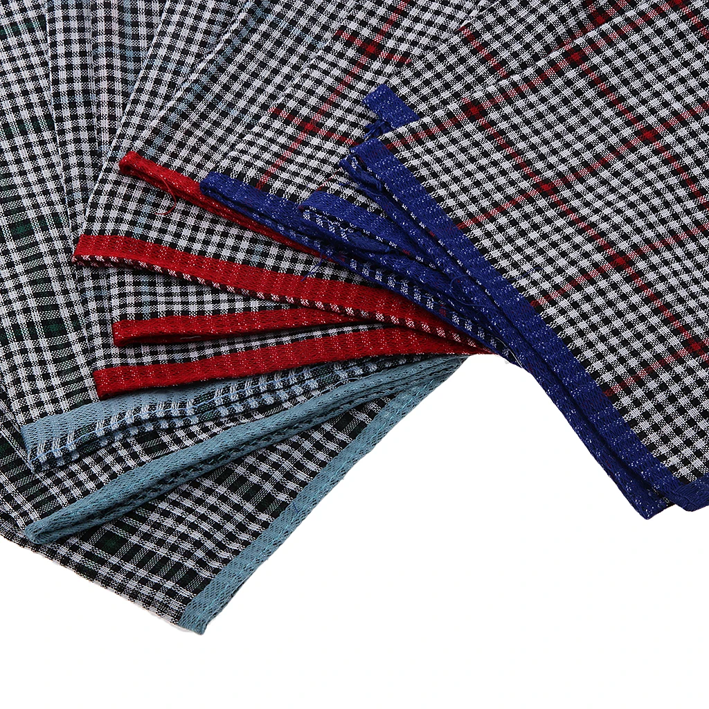24 Pieces Pure Men Cotton Handkerchiefs Set for Men - Vintage Plaids Patterned 40 x 40 cm