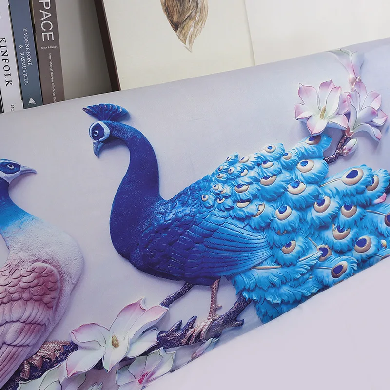 Supply Fabric European Soft Roll Leather Bed Thick Bed Cover Digital Printing Stretch Fabric Crystal Velvet Bed Cover