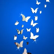 JM033 кристалл зеркало бабочка зеркало наклейки стерео 3D украшения из акрила украшение живопись