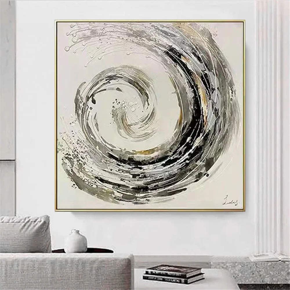 

The latest design Nordic abstract oil painting handmade thread texture canvas wall painting modern home living room decor mural