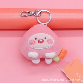 

Cartoon Apeach Keychains Cute Sweet Heart Plush Peach Car Key Chain Girl Bag Pendant Keyring Gifts Student Lovers Gift