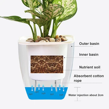 

HOT Lazy Flower Pot Automatic Water Absorption for Plant Home Garden Decoration NDS