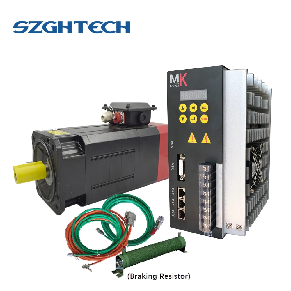 Однофазный/3 фазы 220VAC 3.7kw 24Nm высокая скорость шпинделя серводвигатель и драйвера