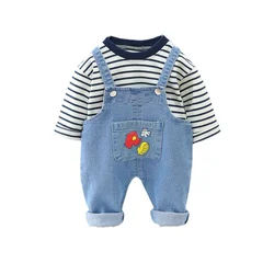 Ensemble t shirt et pantalon en coton pour bébé fille et garçon, vêtements de printemps pour enfant en bas âge, survêtement de dessin animé, nouvelle collection, 2 pièces/ensemble 