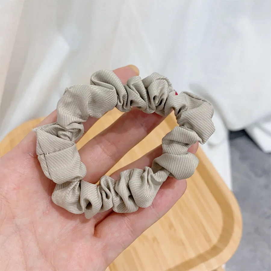 Haimeikang Ins тканевые веревки для волос ярких цветов ручной работы резинки спиральное давление для волос модные женские аксессуары - Цвет: Серый