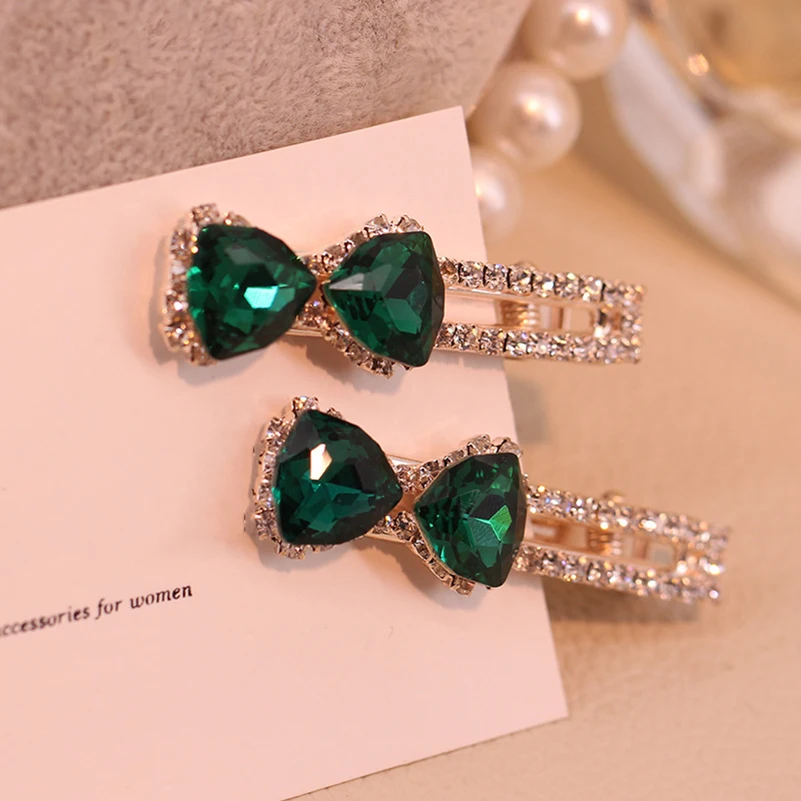 2 шт./лот Симпатичные заколки с кристаллами для женщин Элегантные Дизайнерские со