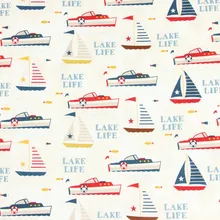 Половина ярда простой хлопок ткань с рисунком лодки, ручной работы DIY одежды платье Ткань хлопок CR-202