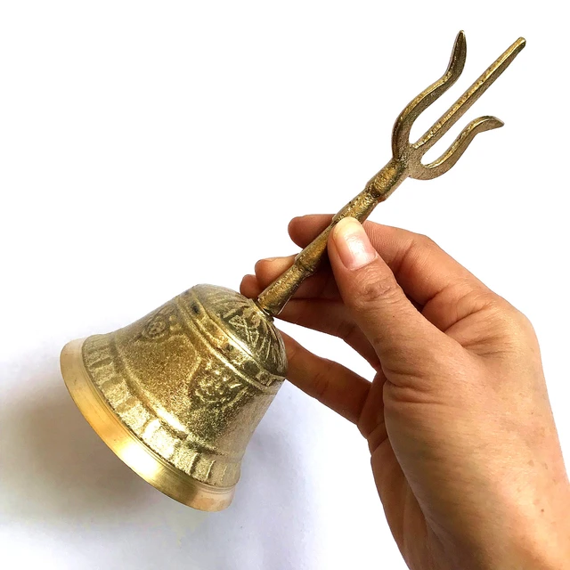 Nepal Handmade Brass Tibetan Bells Chimes Big Buddhist Meditation Bell with  Dorje Vajra Yoga Meditation Sound Healing Instrument - AliExpress