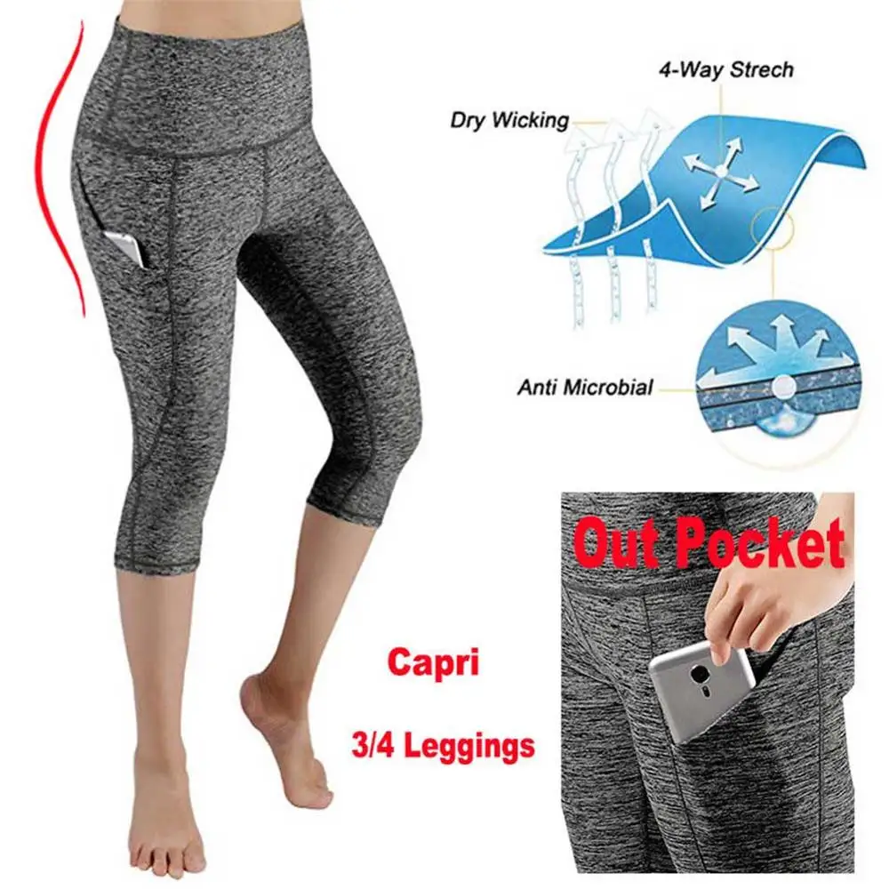 JGS1996 3/4 штаны для йоги женские брюки длиной до икры с карманами капри брюки спортивные Леггинсы для фитнеса Лулу Йога Тренажерный Зал Леггинсы с высокой талией
