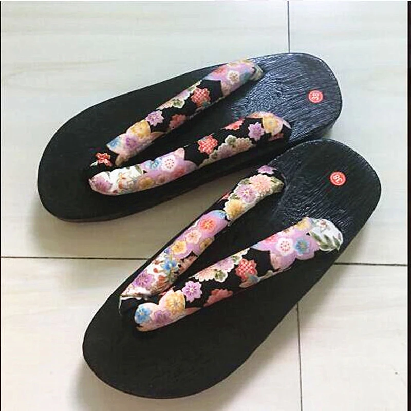 Повседневная обувь с квадратным носком и деревянным рисунком пауловнии; Китайский Японский стиль; гэта; сабо для мужчин; летние сандалии для костюмированной вечеринки - Цвет: Color10